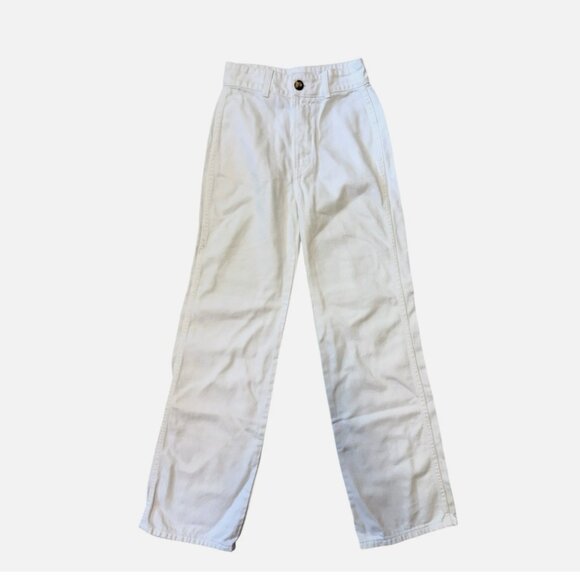 Reformation Marine Jeans White Denim High Rise Straight Leg Women's 24 - Picture 3 of 9